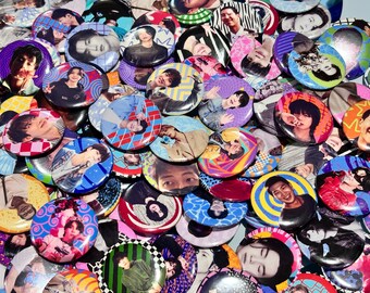 BT21 K-Pop BTS 9-Piece Button Pin Set - 1 Inch Pin Back, Concert & Fan