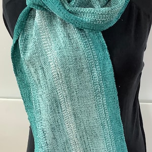 Handwoven Scarves in Beautiful Teal Blues image 3