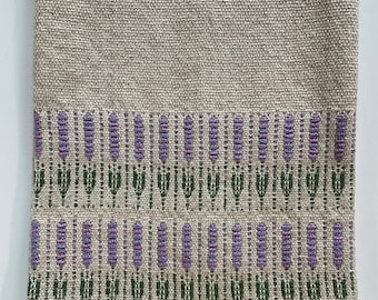 Handwoven Cotton and LinenTea Towels Featuring Lavender Very Absorbent