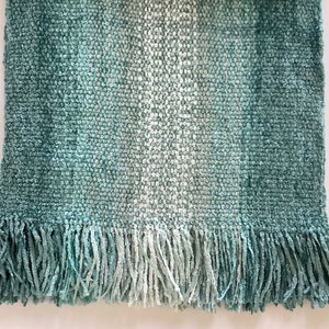 Handwoven Scarves in Beautiful Teal Blues Light teal blue