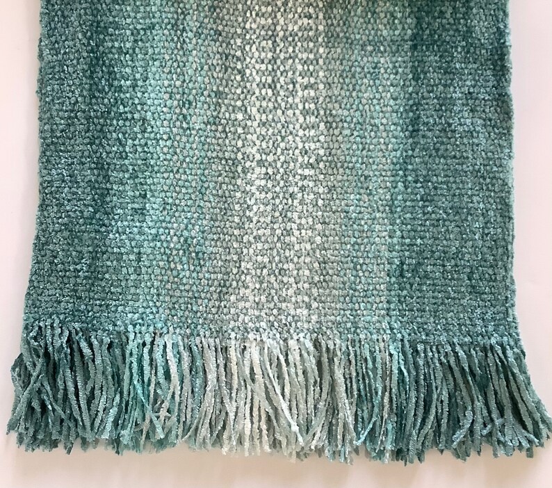 Handwoven Scarves in Beautiful Teal Blues Light teal blue