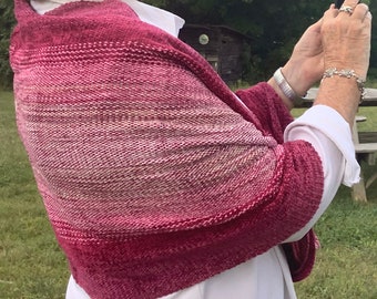 Handwoven Infinity Shawls in Pink Stripe