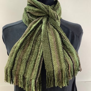 Handwoven Scarves in Vermont Greens image 2