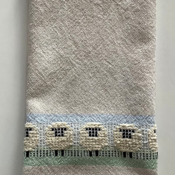 Handwoven Tea Towels Featuring Vermont Sheep