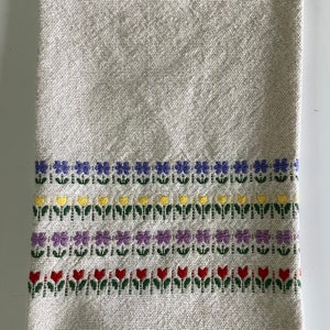 Handwoven Tea Towels with a Vermont Flower Garden