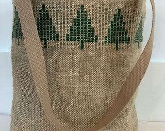 Handwoven Bag Featuring Vermont Trees