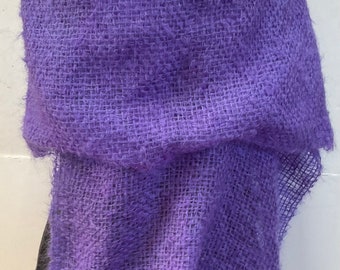 Handwoven Wool and Mohair Shawl In Gorgeous Purple