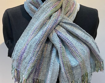 Handwoven Self Tie Scarves in Pastel Stripes