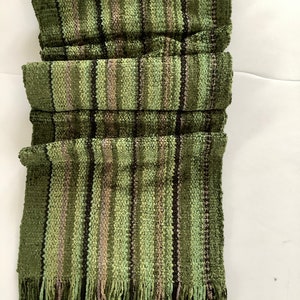 Handwoven Scarves in Vermont Greens image 3