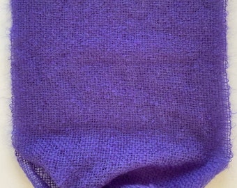 Handwoven Wool  and Mohair Infinity Shawl In Gorgeous Purple