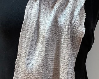 Handwoven Scarves in Silver Grey