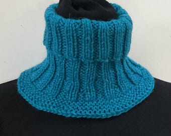 Vermont Hand Knit Wool Neckwarmer Stocking Stuffers in  Colonial Blue