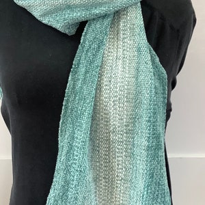 Handwoven Scarves in Beautiful Teal Blues image 2