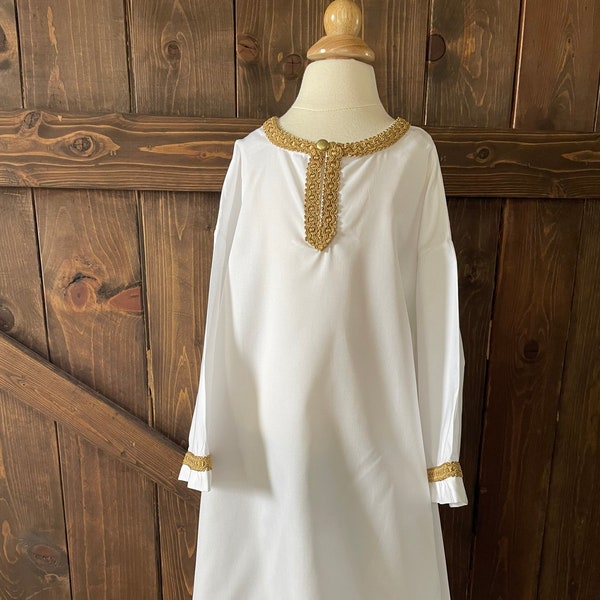 Infant Baptismal Set, Orthodox Child Baptismal Gown, Infant Baptismal Gown, Sticharion Baptismal Robe, Christening Gown, Candle, and Cross