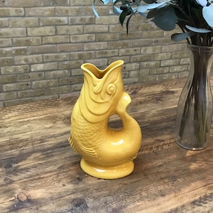 Ceramic gluggle jug | water jug | fish vase | handmade in England