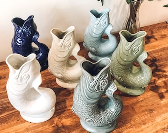 Ceramic gluggle jug | water jug | vase | gorgeous colours