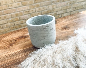 Textured concrete planter | light grey | extra small | indoor planter