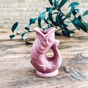 MINI ceramic Gluggle jug | handmade in England | pink