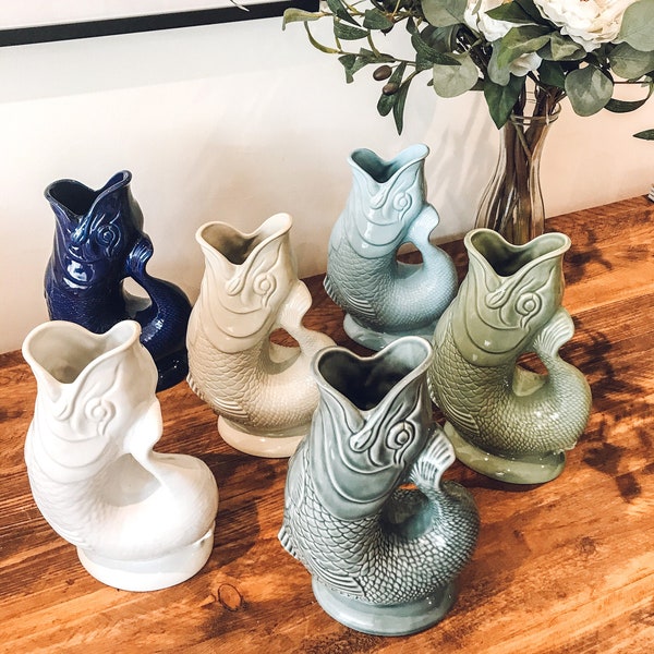 Ceramic gluggle jug | water jug | vase | gorgeous colours