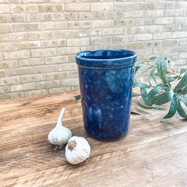 Cobalt blue | utensil holder | Mediterranean farmhouse style