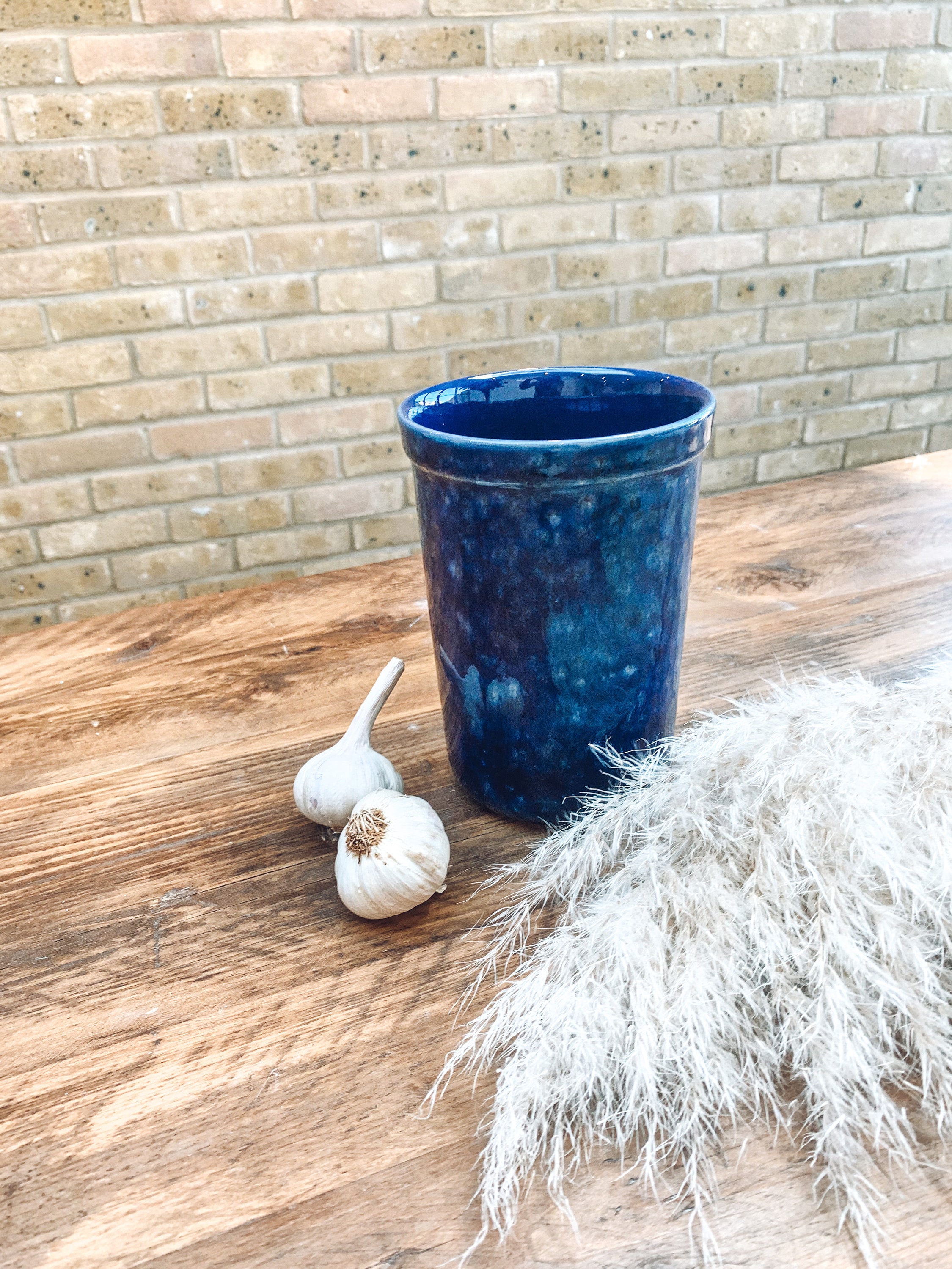 Cobalt Blue Utensil Holder Mediterranean Farmhouse Style Etsy