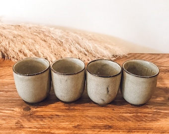 Flat White Coffee Cups | Glazed Barista Style | Set of Four - Etsy