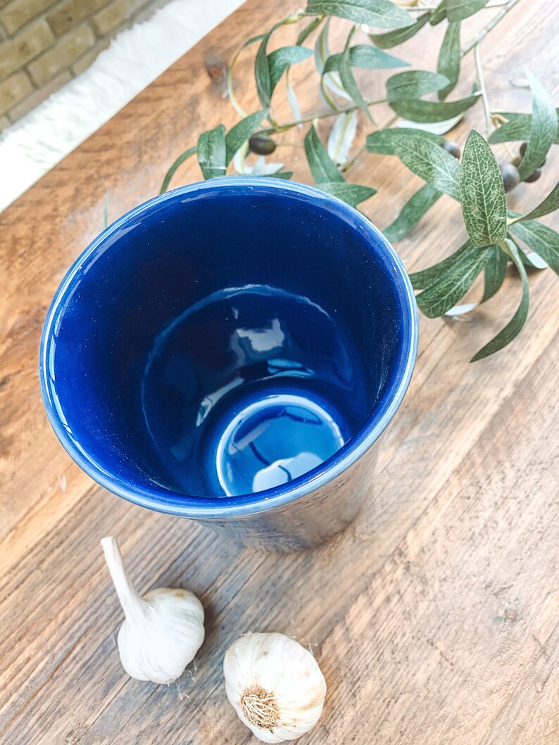 Cobalt Blue Utensil Holder Mediterranean Farmhouse Style Etsy
