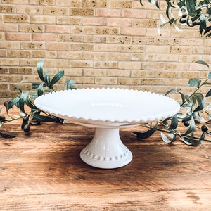 White pearl edge | cake stand | three sizes | beautiful stoneware