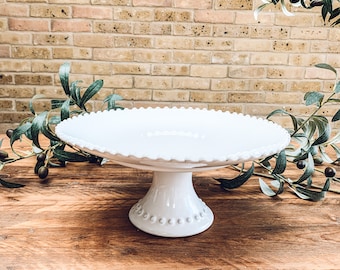 White pearl edge | cake stand | three sizes | beautiful stoneware