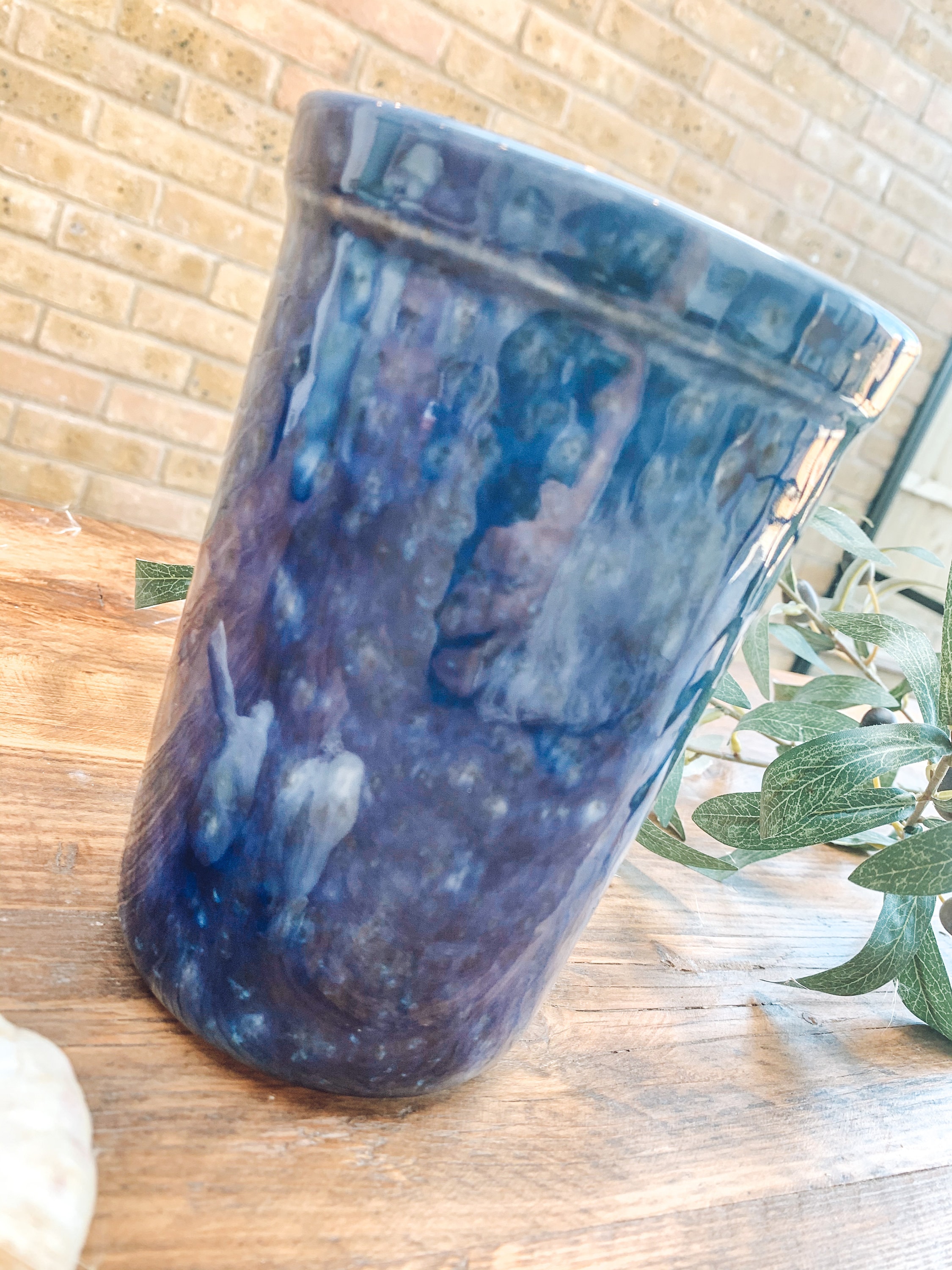 Cobalt Blue Utensil Holder Mediterranean Farmhouse Style Etsy