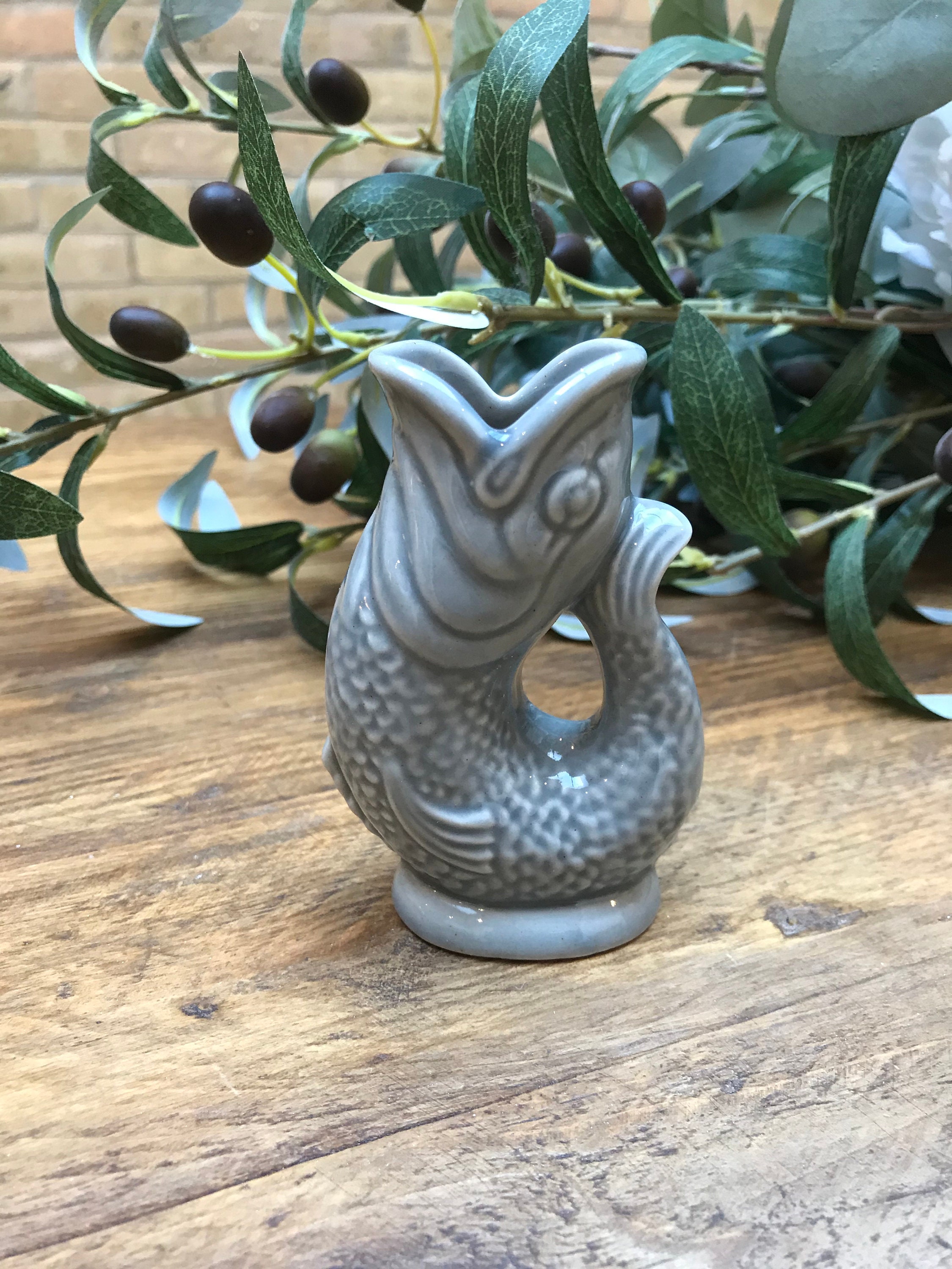 MINI Ceramic Gluggle Jug Water Jug Vase Dark Grey Etsy UK