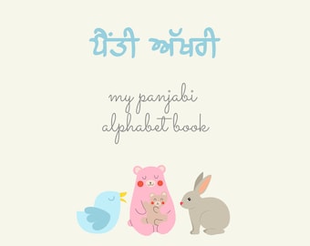 Punjabi Painti Akhri Board Book, Punjabi alphabet, my first punjabi alphabet book, newborn gift, baby book