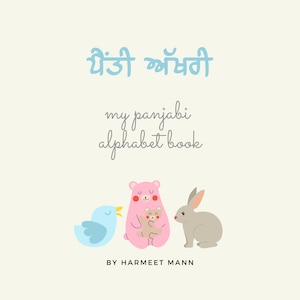Livro cartonado Punjabi Painti Akhri, alfabeto Punjabi, meu primeiro livro de alfabeto Punjabi, presente para recém-nascido, livro para bebês