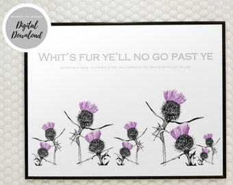 Scottish Thistle - Thistle Watercolour - PRINTABLE - Scots Saying - Scots Phrases - Scottish Thistle Print - DIGITAL DOWNLOAD - Thistles