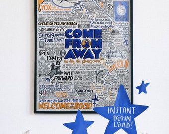 Come from Away Broadway Musical Infographic | A4 Poster | Digital Print - Instant Download