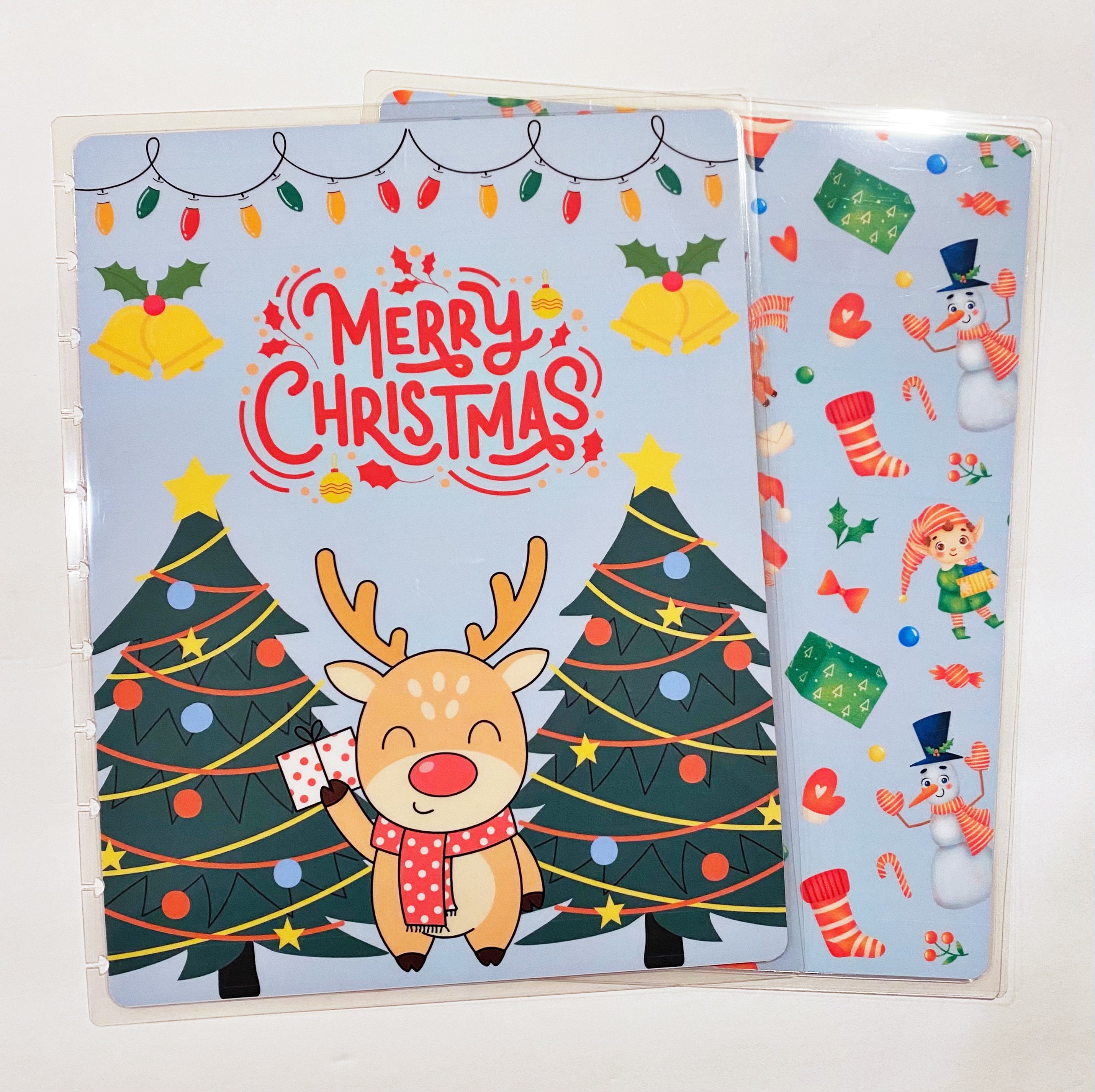 Christmas planner cover, reindeer planner, front and back cover set, holiday planner cover, happy planner cover, Erin condren, disc planner