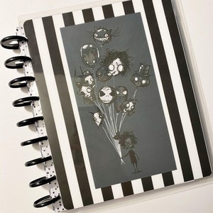 Juego de portadas para agenda estilo Tim Burton: temática de Halloween