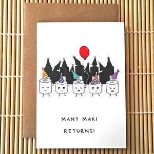 Sushi Birthday Card - SushiStories - Greeting Cards - Blank Inside - Punny Card - Eco-Friendly