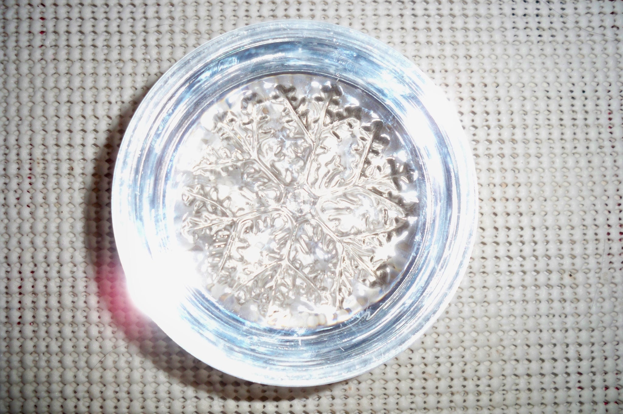 Vintage Paperweight Dome Top Snow Flake Clear Glass No Damage 3 1/2 ...