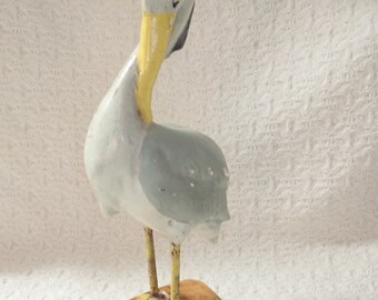 Antique Advertising Table Display Stork Baby Plaster and Iron reinforced Figurine RARE Great Item 1930s-50s