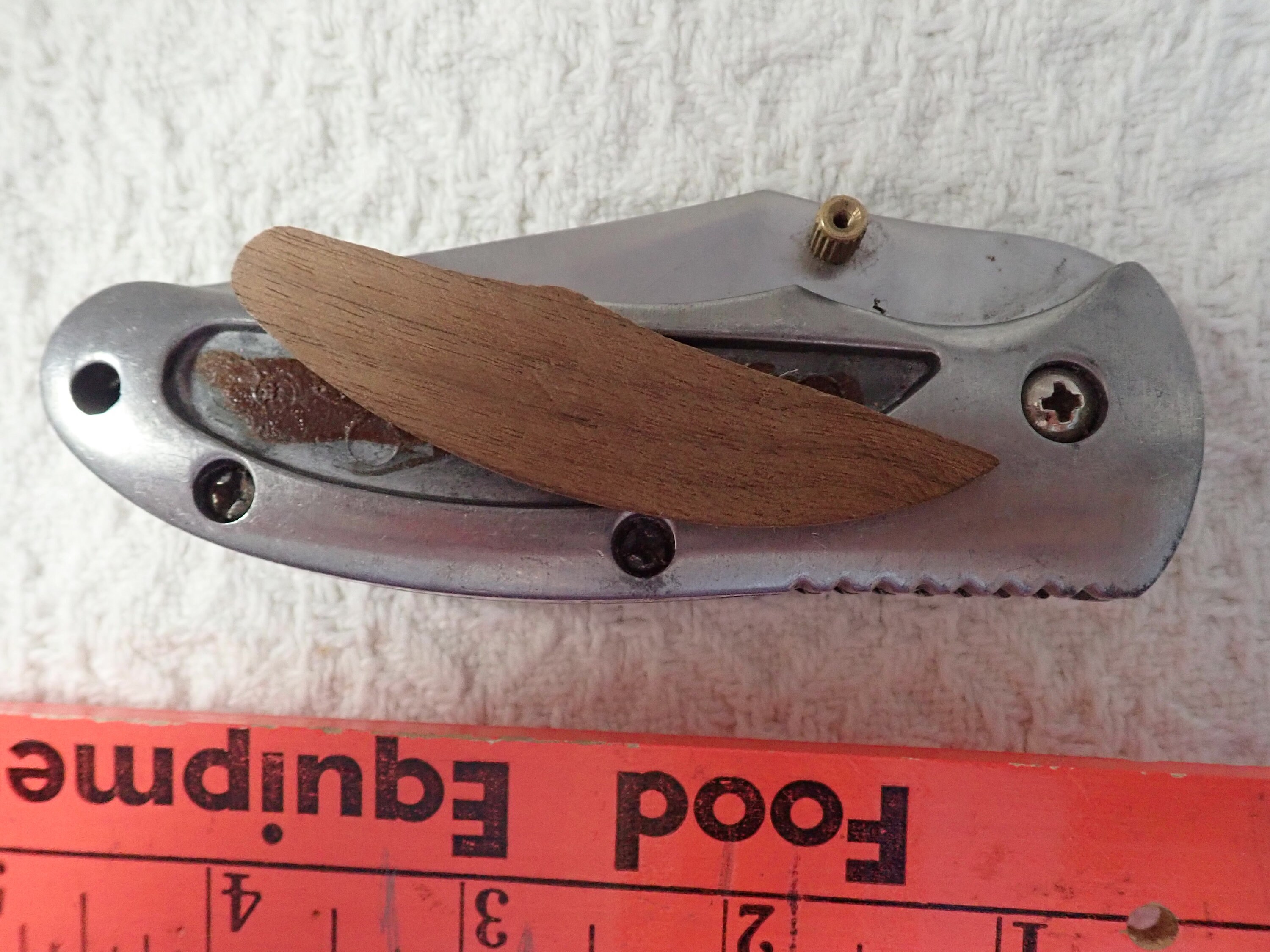 Vintage Jaguar LB Stainless Knife With Inset Wooden Handles Used