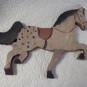 Antique Amish Wooden Horse Hand Made and Painted From Lancaster County PA  Purchased In 1981