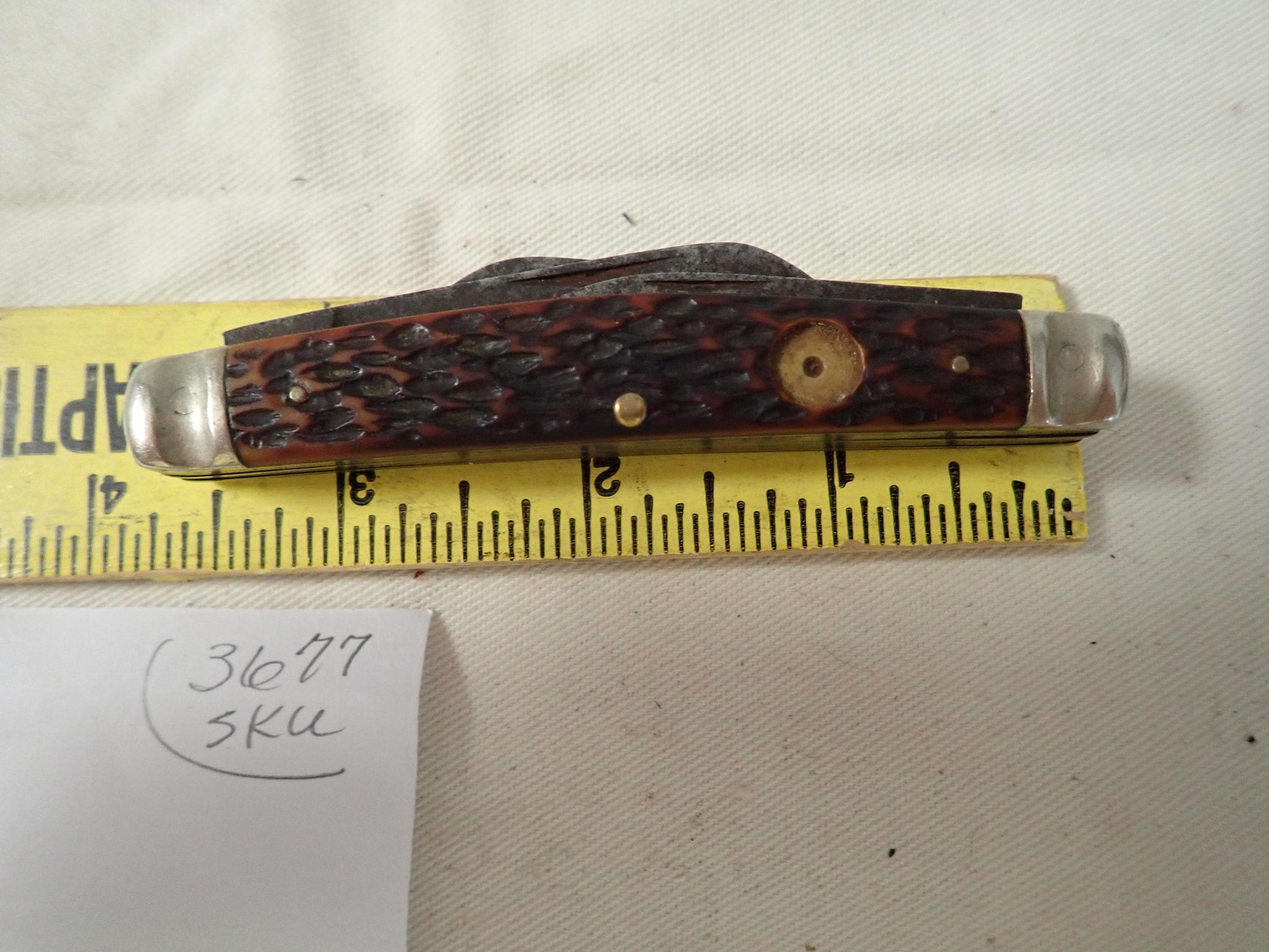 Sku3677. Vintage Boker 6006 USA Knife 4 Blade Jigged Delrin Sku3677. Vintage Boker 6006 USA Knife 4 Blade Jigged Delrin