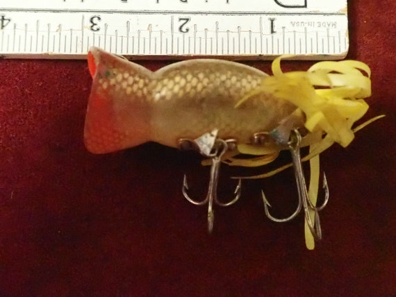 Vintage Hula Popper Fishing Lure Multi Colors Good Condition With Skirt 