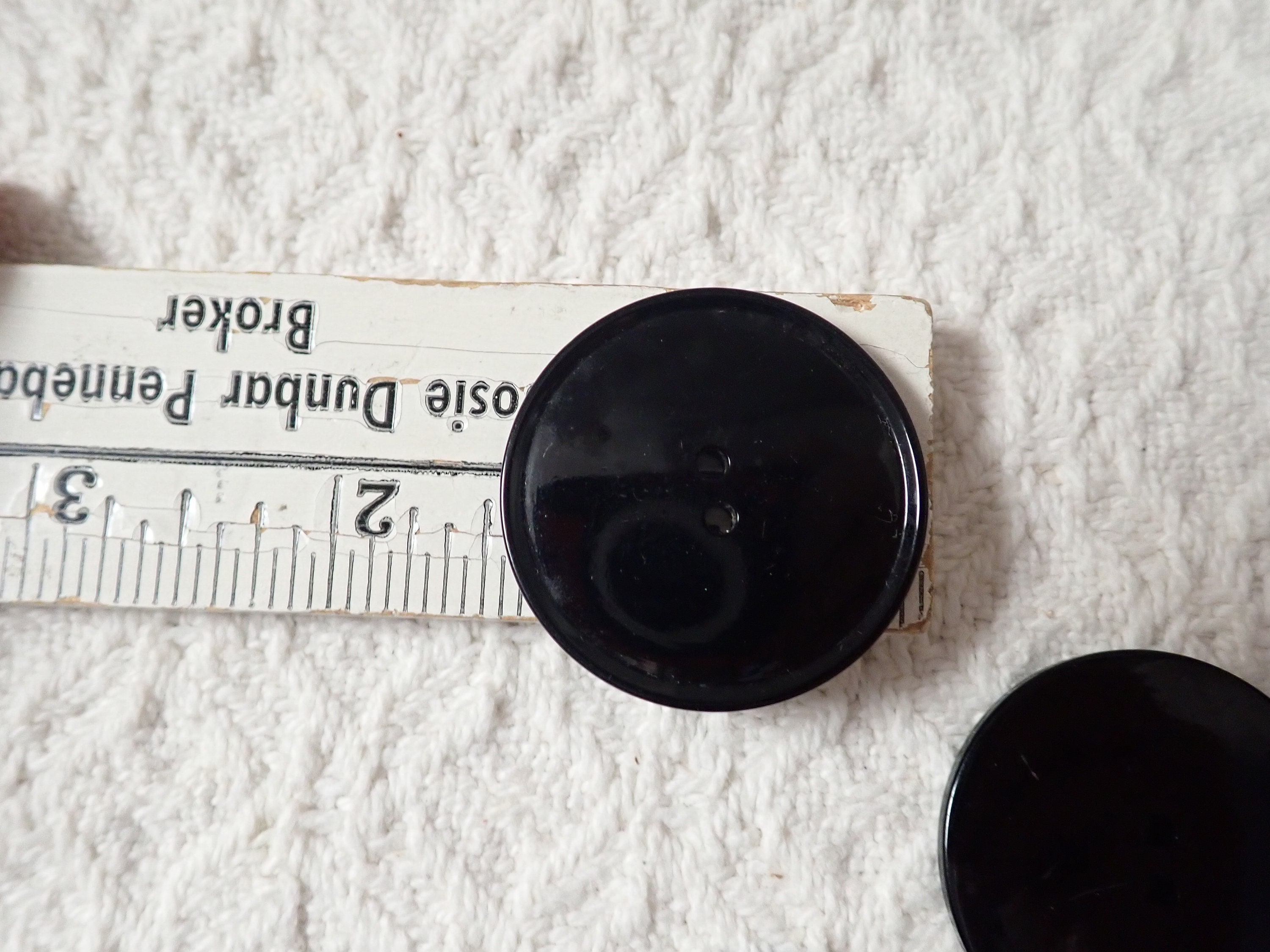 Vintage Buttons 4 Large Black Plastic Cloak Coat Wafer 2 Vintage Buttons 4 Large Black Plastic Cloak Coat Wafer 2