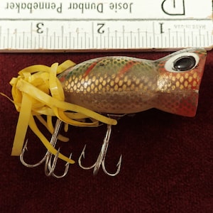 Vintage Hula Popper Fishing Lure Multi Colors Good Condition With Skirt