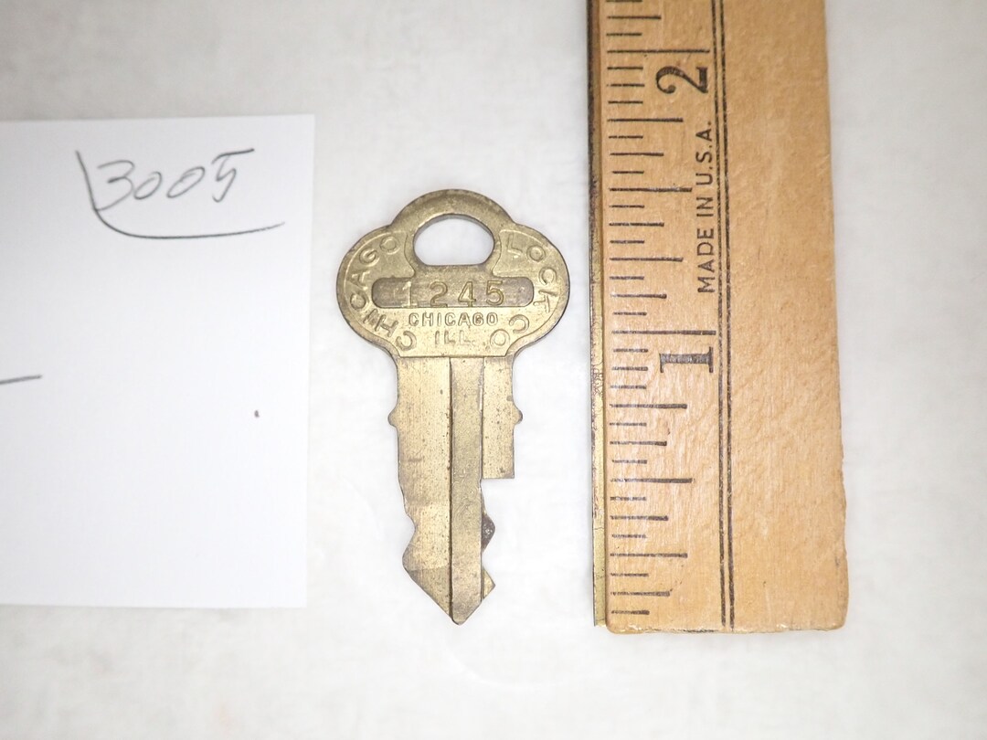 Vintage Chicago Lock Co. Key No. 1245 Vending, Coke, Other Used Brass