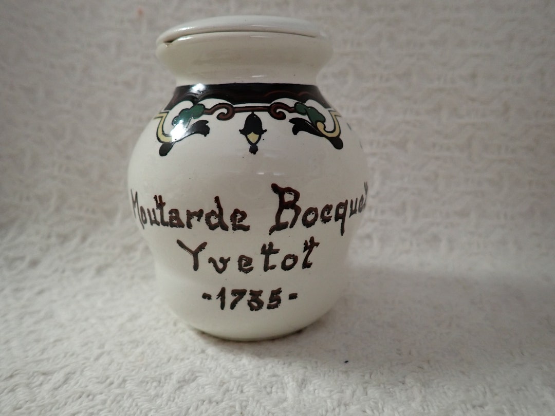 Vintage Digoin Moutarde Bocquet Yvetot Mustard Condiment Jar With Lid FRANCE Etsy