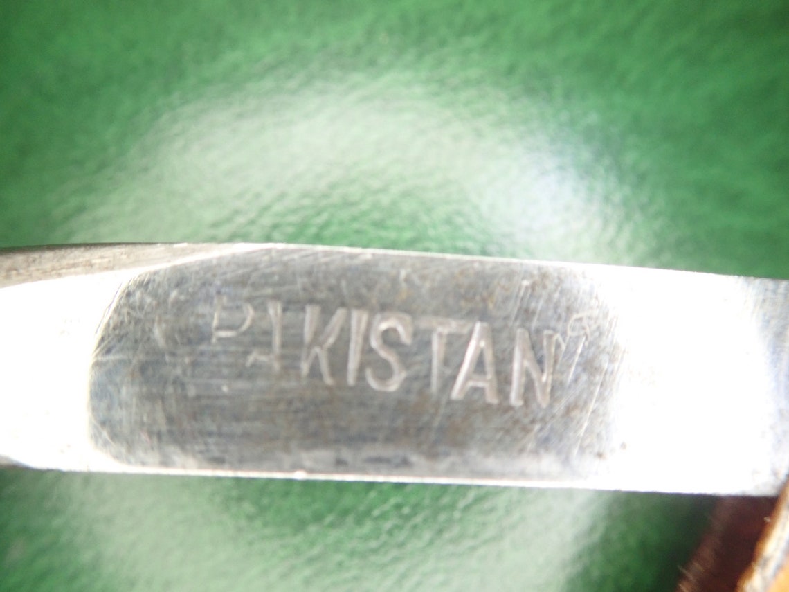 Straight Razor Signed Pakistan Multi colored Handle Good Etsy