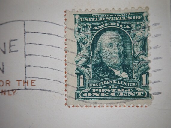 1908 Kanawha & Ohio Railroad Depot Charleston W VA Flag Cancel 1c Franklin Stamp Good Condition Offers Welcome